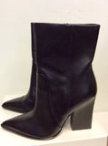MARKS & SPENCER AUTOGRAPH BLACK LEATHER ANKLE BOOTS SIZE 5.5/38.5