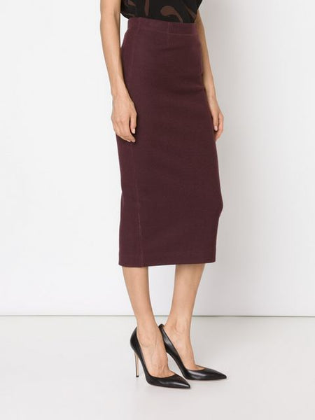 BRAND NEW BY MALENE BIRGER ZIKAS PLUM FINE WOOL BLEND SKIRT SIZE 36 UK 8
