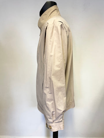 VINTAGE BURBERRY BEIGE LINED COTTON ZIPPED UP CASUAL JACKET SIZE M