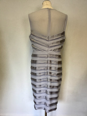 PHASE EIGHT SILVER GREY TIERED LAYERED SPECIAL OCCASION DRESS & MATCHING FASCINATOR