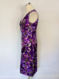 PHASE EIGHT PURPLE FLORAL PRINT DRESS SIZE 14
