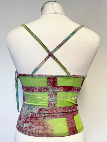 LEGATTE JEANS DENIM  BLUE & MULTICOLOURED PRINT SKIRT, TOP & JACKET OUTFIT SIZE II UK 10