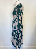 BRAND NEW WHITE STUFF & EVE CAMPBELL TEAL & LIGHT GREY PRINT IDA DRESS SIZE 12