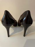 BRAND NEW LAURA ASHLEY BROWN SUEDE & PATENT LEATHER HEELS SIZE 7/40