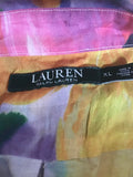 RALPH LAUREN MULTI COLOURED FLORAL RINT LONG SLEEVE COTTON SHIRT SIZE XL