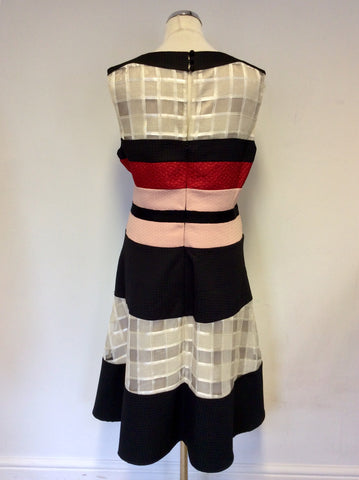 PHASE EIGHT BLACK,PINK,RED & WHITE SPECIAL OCCASION DRESS SIZE 16