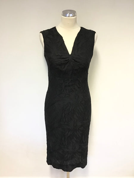 JAEGER BLACK LACE SLEEVELESS PENCIL DRESS SIZE 8