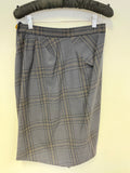 VIVIENNE WESTWOOD RED LABEL DARK BLUE CHECK WOOL PENCIL SKIRT SIZE 44 FIT UK 10/12