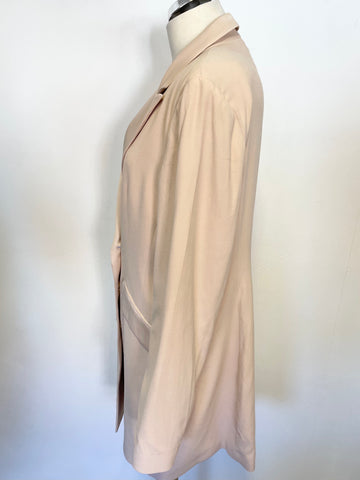 BRAND NEW KAREN MILLEN BLUSH TUXEDO LONG BLAZER JACKET SIZE 16