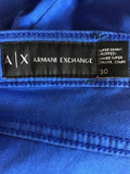 ARMANI EXCHANGE BLUE SUPPER SKINNY CROPPED JEANS SIZE 30