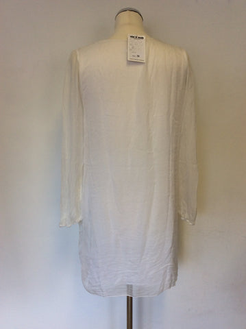 BRAND NEW VIVA LA MODA WHITE SILK SHIFT DRESS ONE SIZE