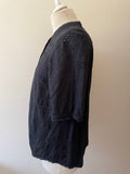 JIGSAW BLACK BROIDERY ANGLAISE BUTTON UP SHORT SLEEVE TOP SIZE 12