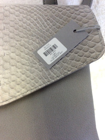 BRAND NEW OLIVER BONAS GREY SNAKESKIN TRIM CROSS BODY BAG