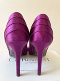 LK BENNETT SUITE BERRY SUEDE & SATIN PEEP TOE SPECIAL OCCASION HEELS SIZE 7/40