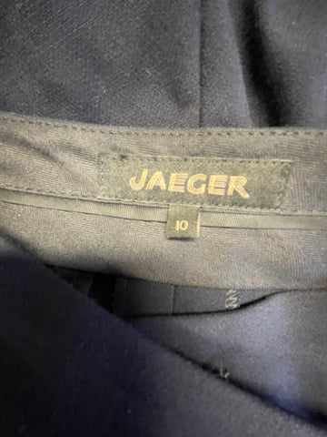 JAEGER NAVY BLUE ANKLE GRAZER TROUSERS SIZE 10
