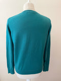BODEN KINGFISHER GREEN COTTON BLEND LONG SLEEVE CARDIGAN SIZE M