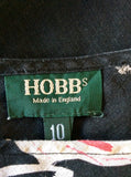 HOBBS BLACK ROSE PRINT LINEN DRESS SIZE 10