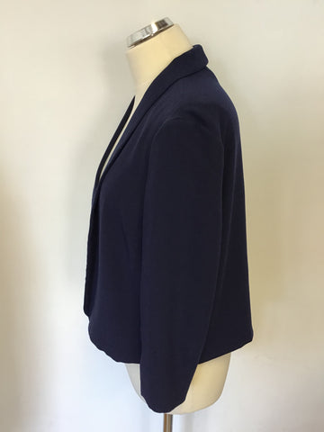 JAEGER NAVY BLUE 3/4 SLEEVE JACKET SIZE 14
