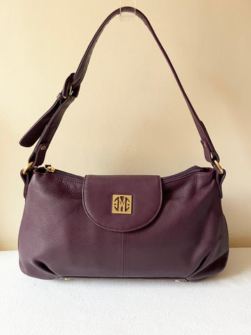 MODALU LONDON PURPLE LEATHER SHOULDER BAG