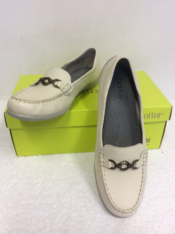 BRAND NEW HOTTER GRACIE WHITE LEATHER LOAFERS SIZE 6/39