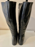 DUO BLACK LEATHER WIDE LEG LOW HEEL BOOTS SIZE 3.5/36