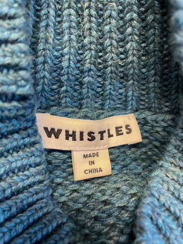 WHISTLES TEAL CHUNKY KNIT TEXTURED KNIT JUMPER SIZE L