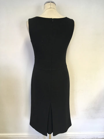 HOBBS BLACK SLEEVELESS WOOL PENCIL DRESS SIZE 10