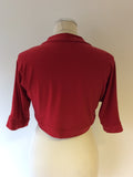 FRANK LYMAN RED SHORT SLEEVE BOLERO JACKET SIZE 14