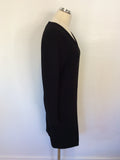 BRAND NEW CoSTUME NATIONAL BLACK WOOL LONG SLEEVE SHIFT DRESS SIZE 40 UK 12
