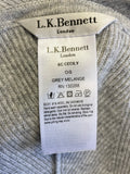 LK BENNETT CECILY WOOL & CASHMERE GREY MELANGE SLEEVELESS KNIT ONE SIZE