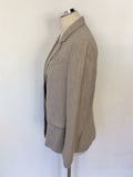JOSEPH OATMEAL LINEN,WOOL & SILK BLEND JACKET SIZE XL