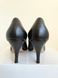 HOBBS BLACK LEATHER CUT OUT SIDE HEELS SIZE 4.5/37.5