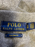 RALPH LAUREN POLO GREY LONG SLEEVE POLO SHIRT SIZE S