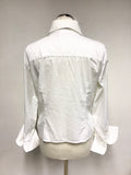 SISLEY WHITE FITTED TURN BACK WIDE CUFF SHIRT SIZE M