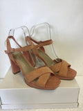 BRAND NEW MARKS & SPENCER AUTOGRAPH PINK SUEDE BLOCK SANDALS SIZE 5/38