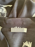 MINT VELVET BLACK & WHITE BIRD PRINT LONG SLEEVE SHIRT SIZE 8