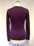 HOBBS PLUM SCOOP NECK JUMPER SIZE 10