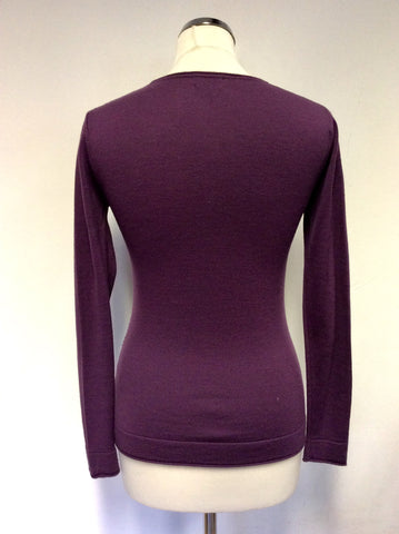 HOBBS PLUM SCOOP NECK JUMPER SIZE 10