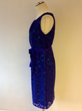 KALIKO PURPLE LACE & EMERALD GREEN PENCIL DRESS SIZE 12