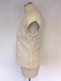 MULBERRY CREAM COTTON BROIDERY ANGLAISE SILK LINED TOP SIZE 10