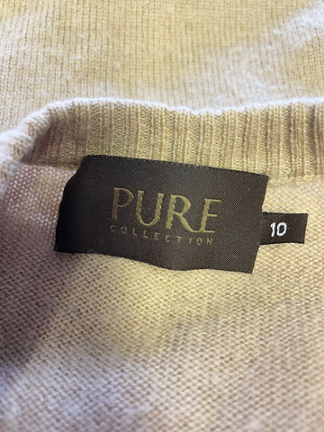 PURE COLLECTION CAMEL WOOL & CASHMERE LONG SLEEVE JUMPER SIZE 10