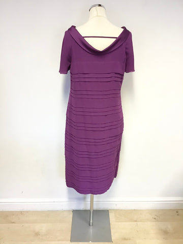 JACQUES VERT PLEATED TUCK DETAIL SHORT SLEEVE OCCASION SHIFT DRESS SIZE 12