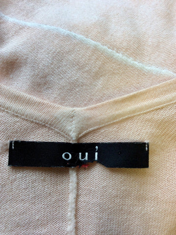 OUI PALE PEACH COTTON BATWING CARDIGAN SIZE 10