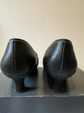 STUART WEITZMAN FOR RUSSELL & BROMLEY BLACK LEATHER BUCKLE TRIM HEELS SIZE 7.5/41