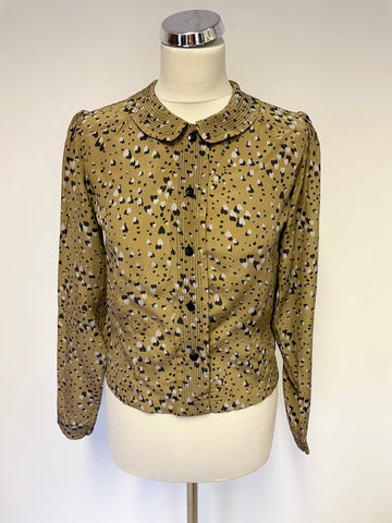BRAND NEW TWENTY8TWELVE KANGAROO BROWN PRINT SILK BLOUSE SIZE 8
