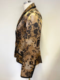GELCO GOLD & BLACK PATTERNED SATIN SPECIAL OCCASION JACKET SIZE 14