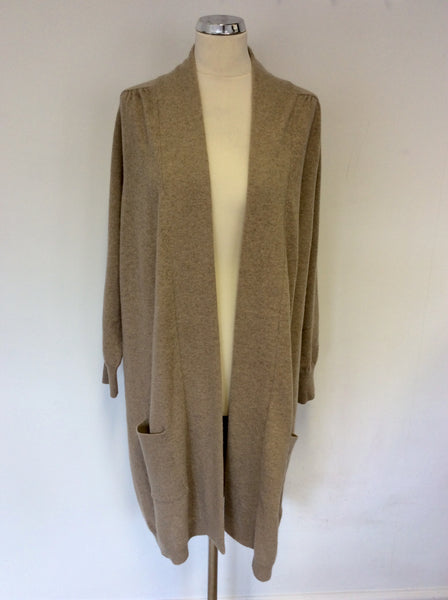 BRAND NEW MARKS & SPENCER LIGHT CAMEL 100% CASHMERE CARDIGAN SIZE 20
