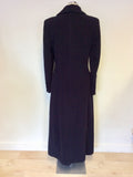 FRENCH CONNECTION DARK BLUE ALPACA & WOOL LONG COAT SIZE 10