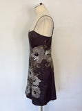 BRAND NEW KAREN MILLEN DARK GREY EMBROIDERED BEADED & SEQUINNED DRESS SIZE 12