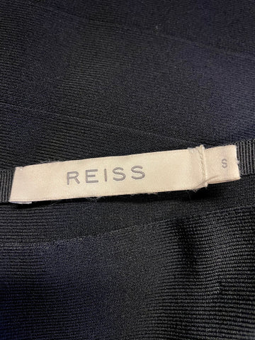 REISS BLACK BANDAGE STYLE STRAIGHT SKIRT SIZE S